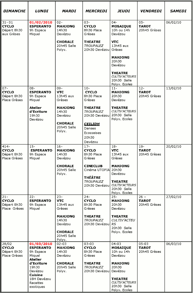 Flash F�vrier 2010