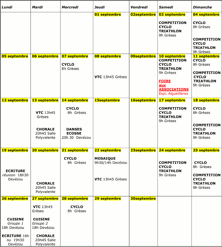 Flash Septembre 2011